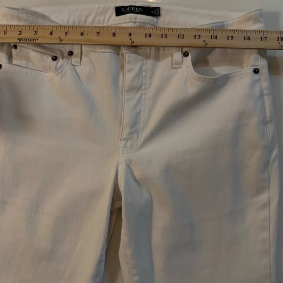 Lauren Ralph Lauren Black Tag Women’s White Straight Leg Jeans Pants Size 12 - Picture 9 of 9